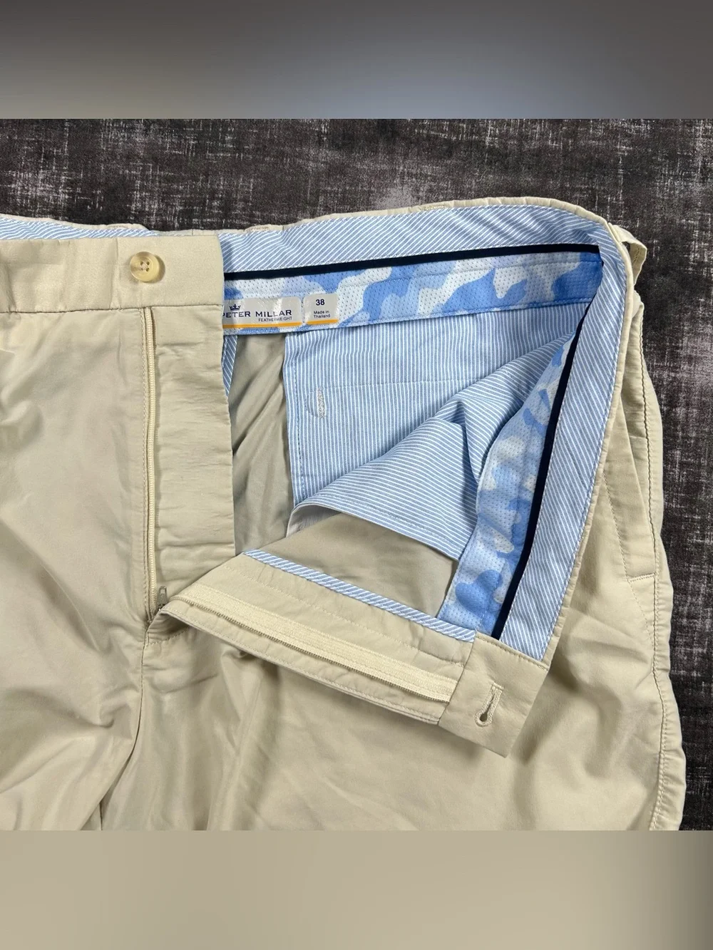 Peter Millar Featherweight Shorts Mens 38x9 Tan Active Golf Stretch Performance